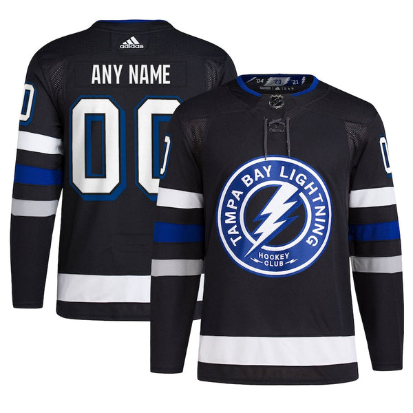 Tampa Bay Lightning adidas Alternate Primegreen Authentic Custom Jersey - Black