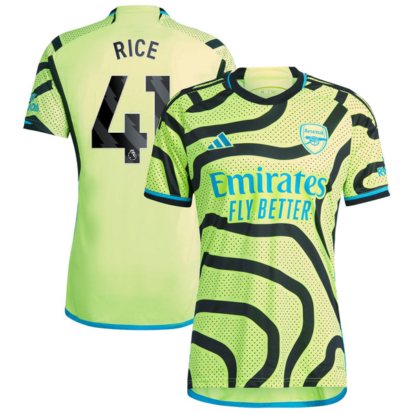 Declan Rice Arsenal adidas 2023/24 Away Player Jersey - Yellow