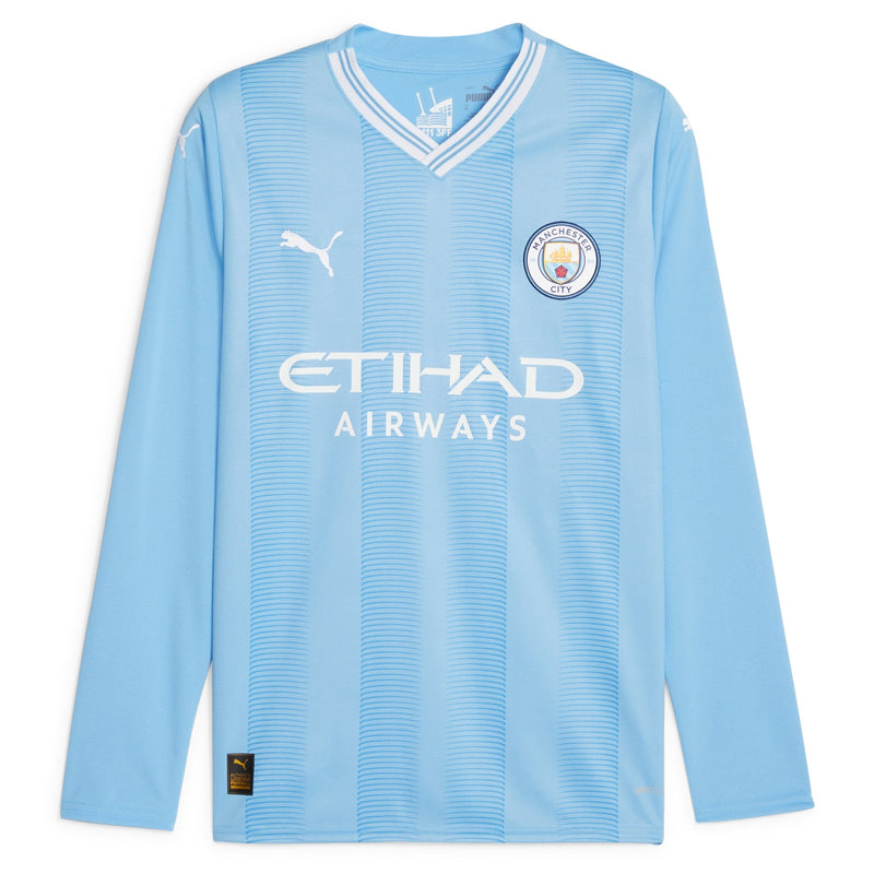 Phil Foden Manchester City Puma 2023/24 Home Long Sleeve Player Jersey - Sky Blue