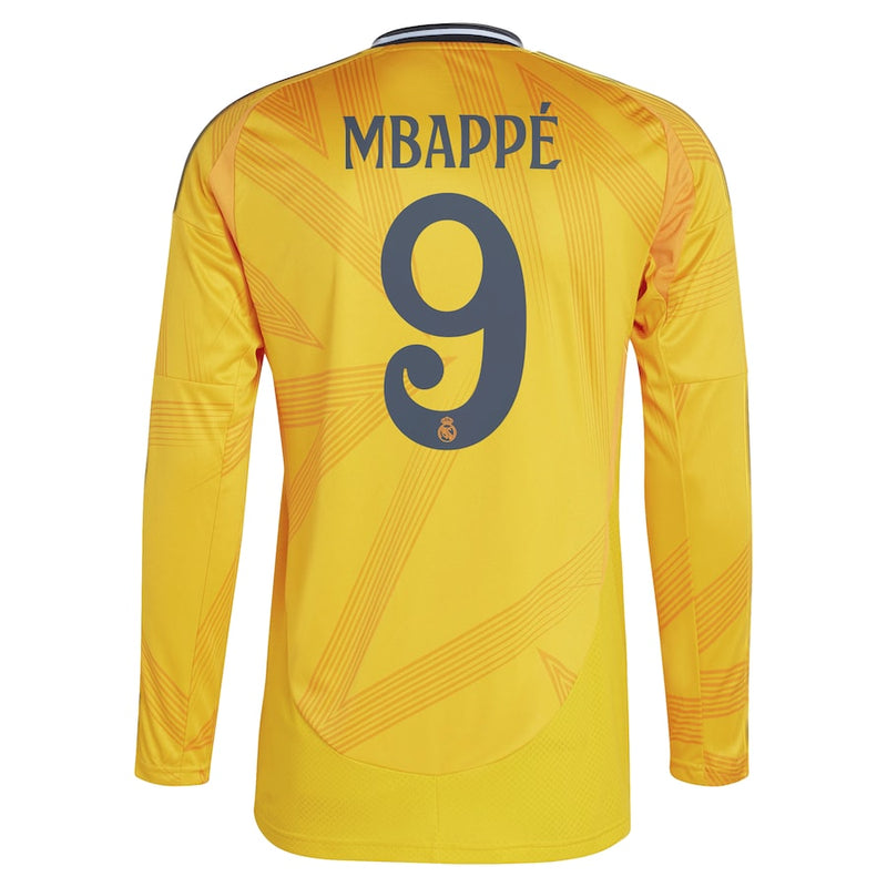 Kylian Mbappé Real Madrid adidas 2024/25 Away Long Sleeve Player Jersey - Orange