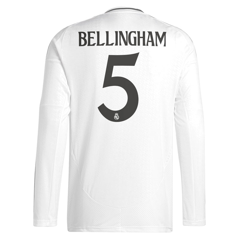 Jude Bellingham Real Madrid adidas 2024/25 Home Long Sleeve Player Jersey - White