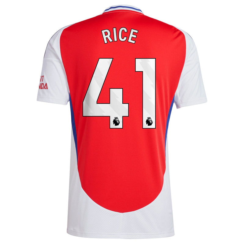 Declan Rice Arsenal adidas 2024/25 Home Player Jersey – Red