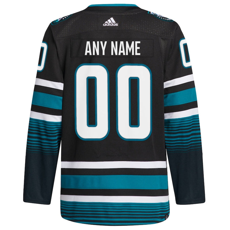 San Jose Sharks adidas Alternate Primegreen Authentic Custom Jersey - Black