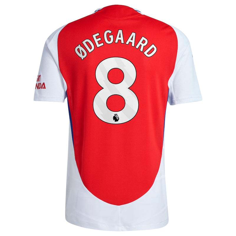 Arsenal adidas Home Authentic Shirt 2024-25 with Ødegaard 8 printing