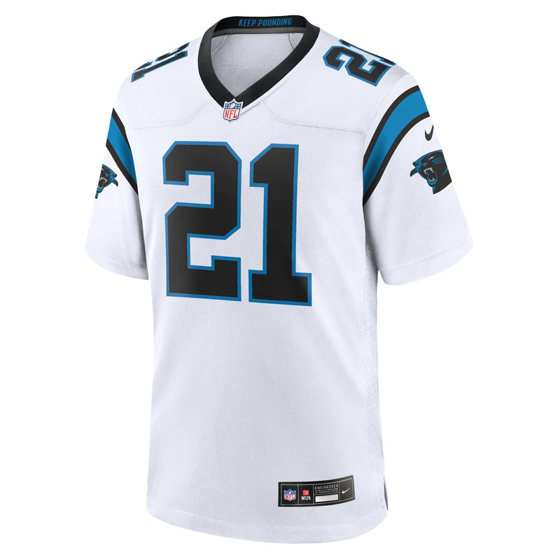 Carolina Panthers Nike Game Road Jersey - White - Jeremy Chinn - Mens