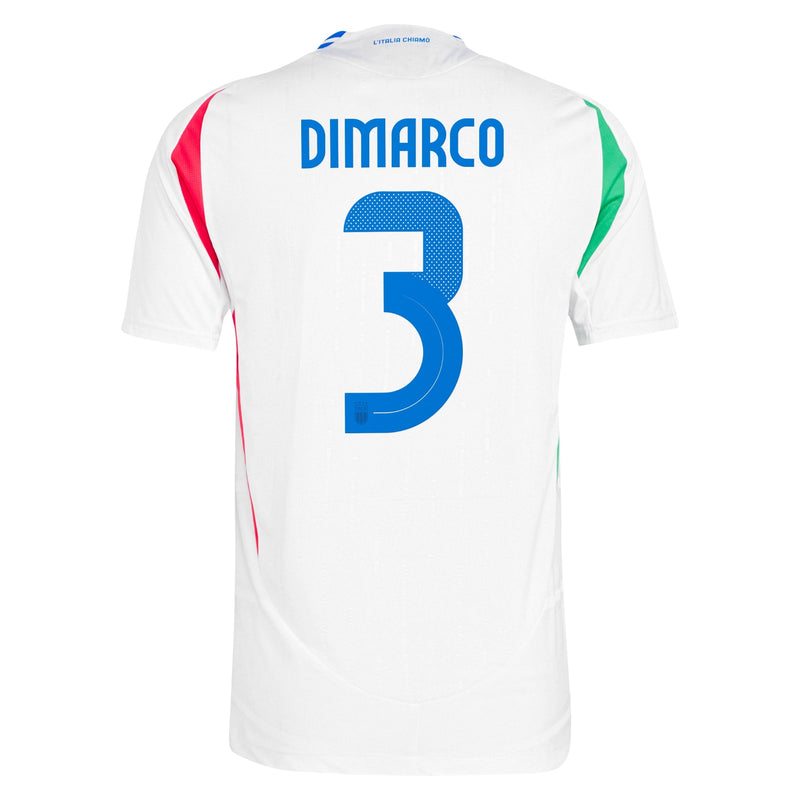 Italy adidas Away Shirt 2024 with DiMarco 3 printing