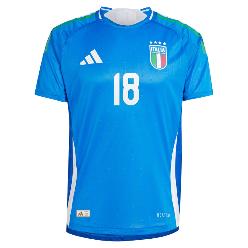 Italy adidas Home Shirt 2024 with Barella 18 printing