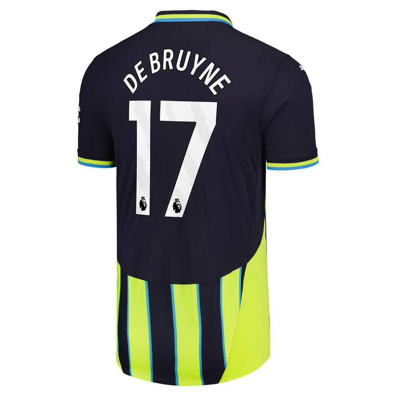 Manchester City PUMA Away Authentic Shirt 2024-25 with De Bruyne 17 printing