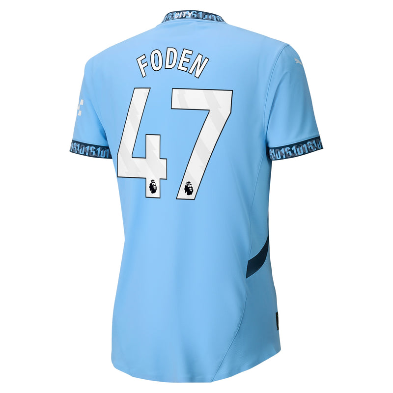 Manchester City PUMA Home Authentic Shirt 2024-25 with Foden 47 printing