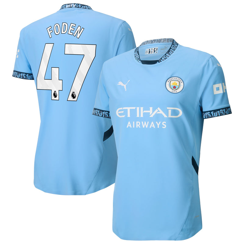 Manchester City PUMA Home Authentic Shirt 2024-25 with Foden 47 printing