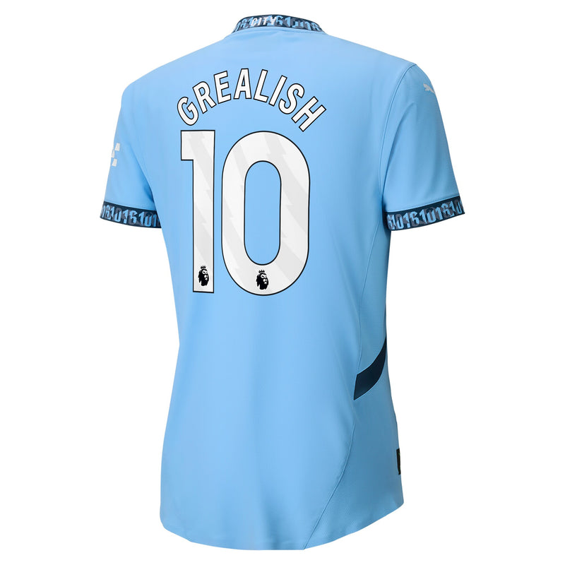 Manchester City PUMA Home Authentic Shirt 2024-25 with Grealish 10 printing