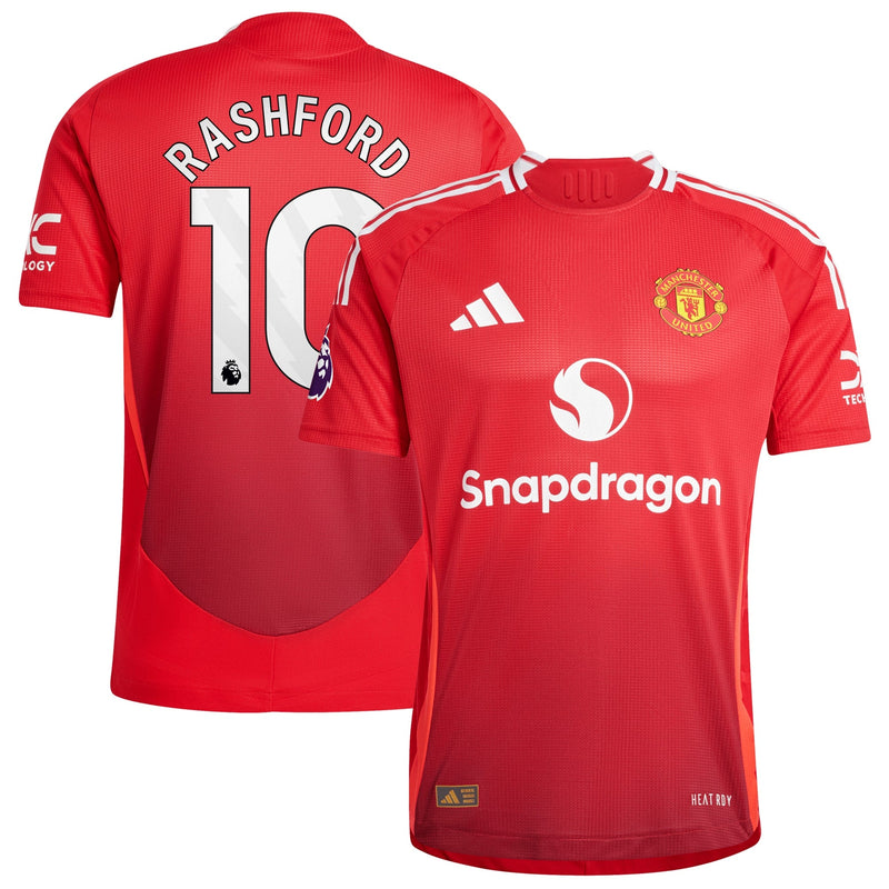 Manchester United adidas Home Authentic Shirt 2024-25 with Rashford 10 printing