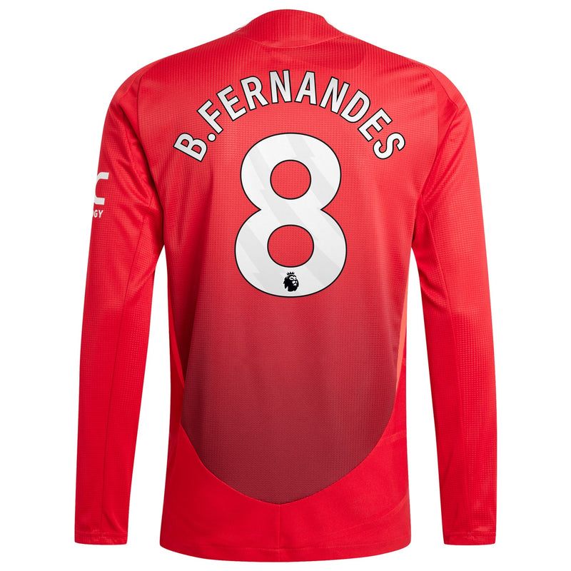 Manchester United adidas Home Shirt 2024-25 - Long sleeve with B.Fernandes 8 printing