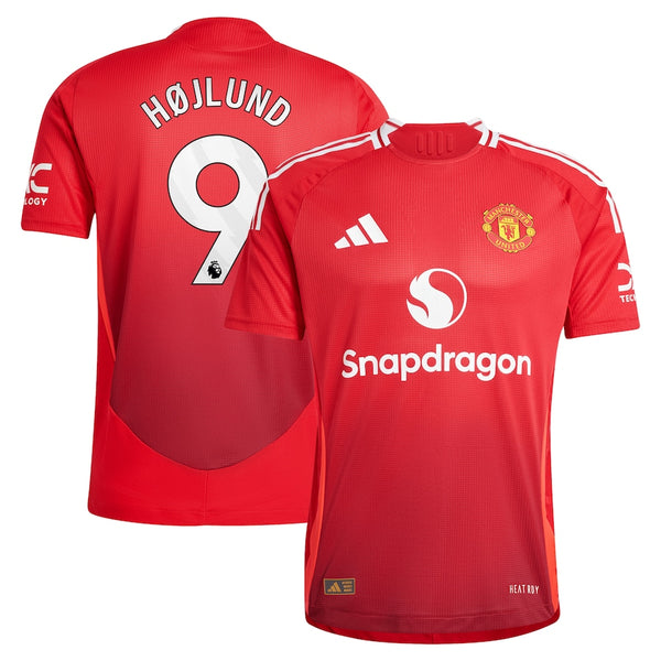 Manchester United adidas Home Authentic Shirt 2024-25 with Højlund 9 printing