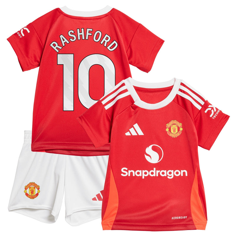 Manchester United adidas Home Baby Kit 2024-25 with Rashford 10 printing