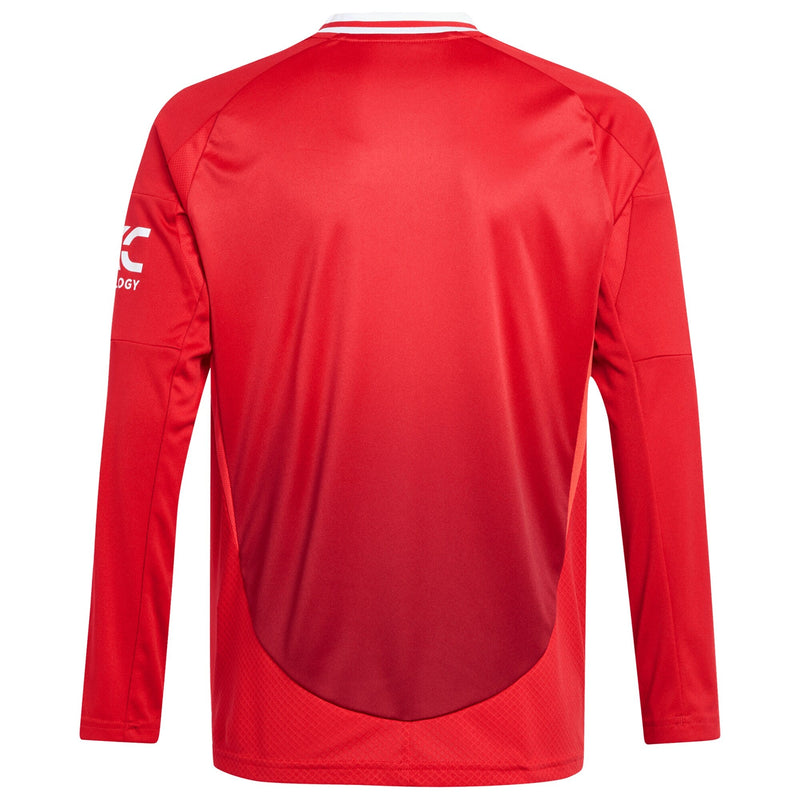 Manchester United adidas Home Shirt 2024-25 - Kids - Long Sleeve