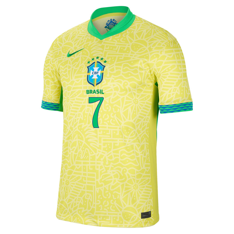 Vini Jr. Brazil National Team Nike 2024 Home Jersey - Yellow