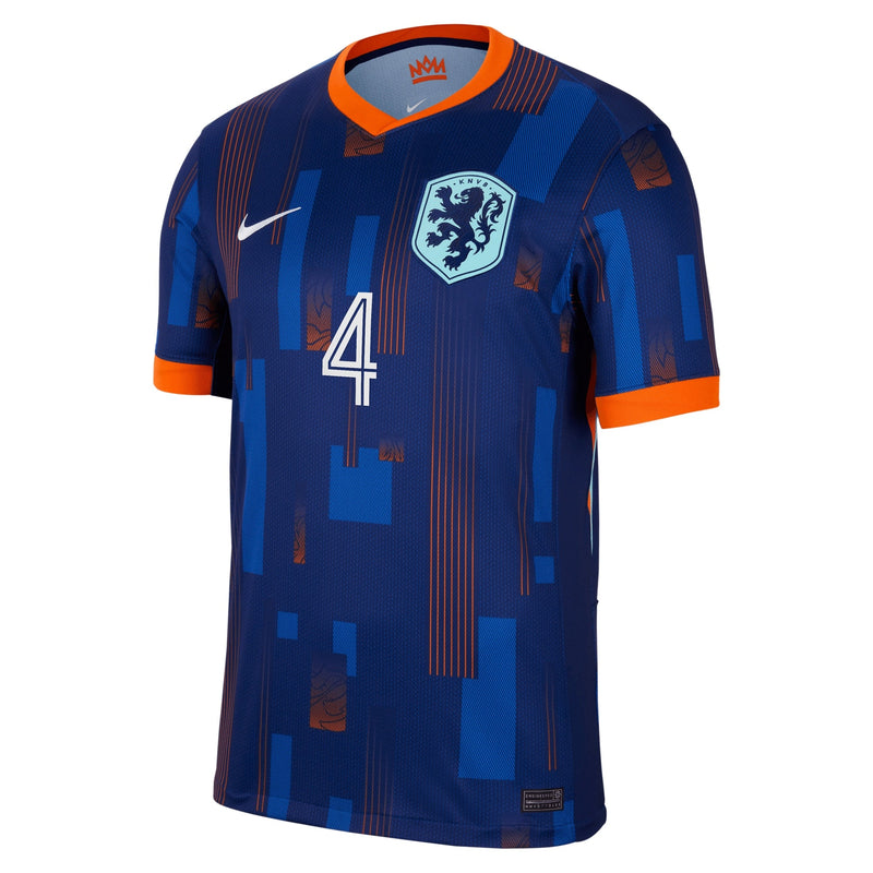 Virgil van Dijk Netherlands National Team Nike 2024 Away Jersey - Blue