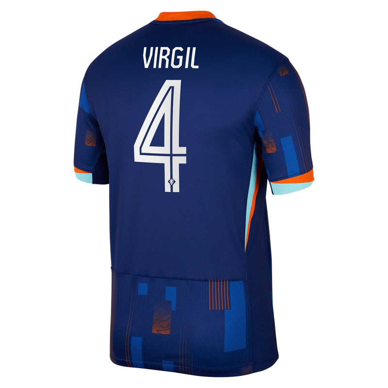 Virgil van Dijk Netherlands National Team Nike 2024 Away Jersey - Blue