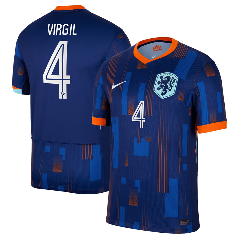 Virgil van Dijk Netherlands National Team Nike 2024 Away Jersey - Blue