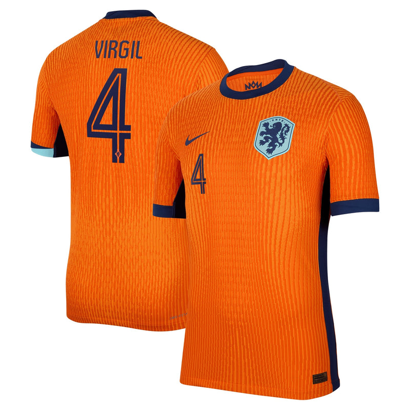 Virgil van Dijk Netherlands National Team Nike 2024 Home Jersey - Orange