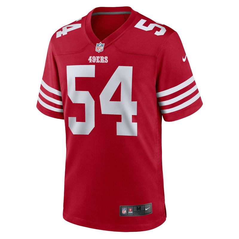 San Francisco 49ers Nike Home Game Team Colour Jersey - Scarlet - Fred Warner - Mens