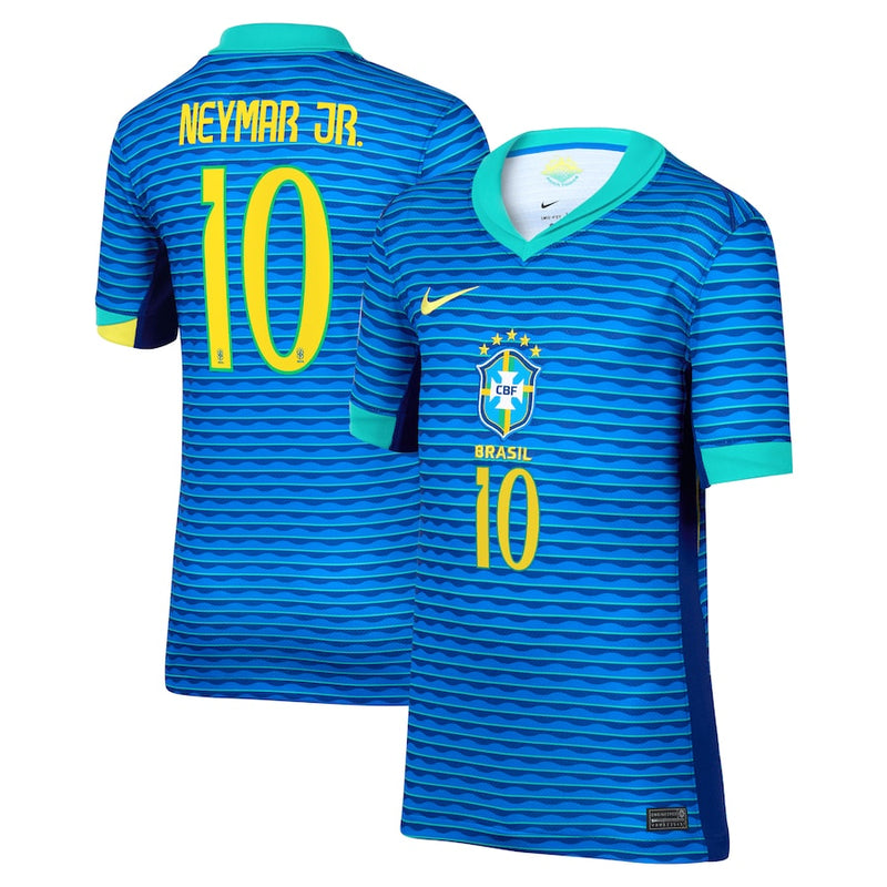 Neymar Jr. Brazil National Team Nike Youth 2024 Away Stadium Player Jersey – Blue